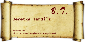 Beretka Teréz névjegykártya